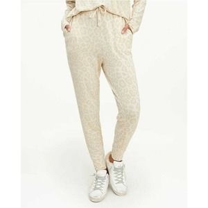 Splendid Cream Cheatah Super Soft Jogger Pants